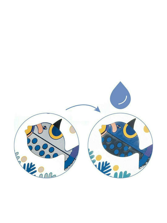 Djeco Kids Curved Handle Umbrella Fishes with Diameter 70cm Multicolour