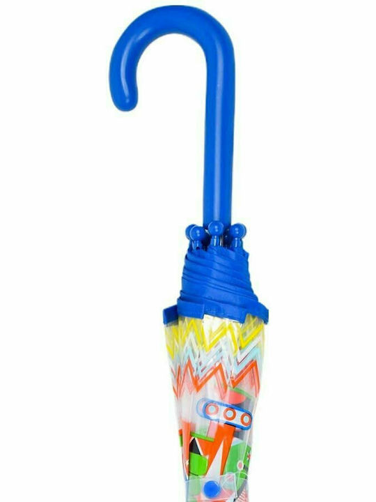 Djeco Kids Curved Handle Umbrella with Robot with Diameter 70cm Transparent
