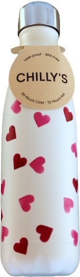Chilly's Original Series Emma Bridgewater Bottle Thermos Stainless Steel BPA Free 500ml White