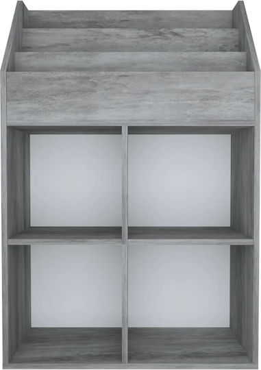 Kids Floor Shelving Unit Gray 71x30x114 cm