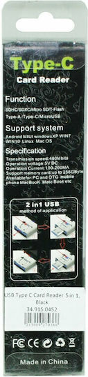 Card Reader USB 2.0 micro USB Type-C για microSD