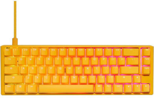 Ducky One 3 Mini Gaming Mechanical Keyboard 60% with Cherry MX Red switches and RGB lighting (English US) Yellow