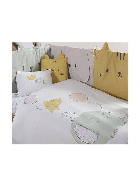 Nef-Nef Homeware Διακοσμητικό Μαξιλάρι Κούνιας "Hello World" Κίτρινo 30x30cm