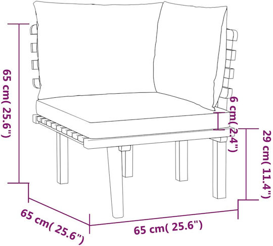 vidaXL Garden & Outdoor Furniture Set Living Room 9 Pieces Acacia with Pillows