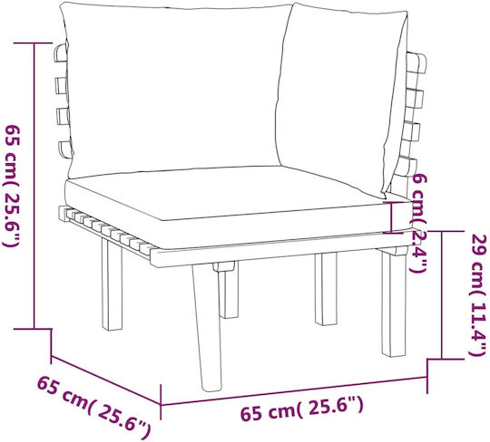 Set Cameră De Zi Exterior 12 Piese Din Acacia Cu Perne