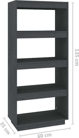 Bibliothek Grau 60x35x135cm