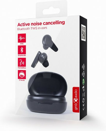 Gembird TWS-ANC-MMX In-ear Bluetooth Handsfree Ακουστικά με Θήκη Φόρτισης Μαύρα