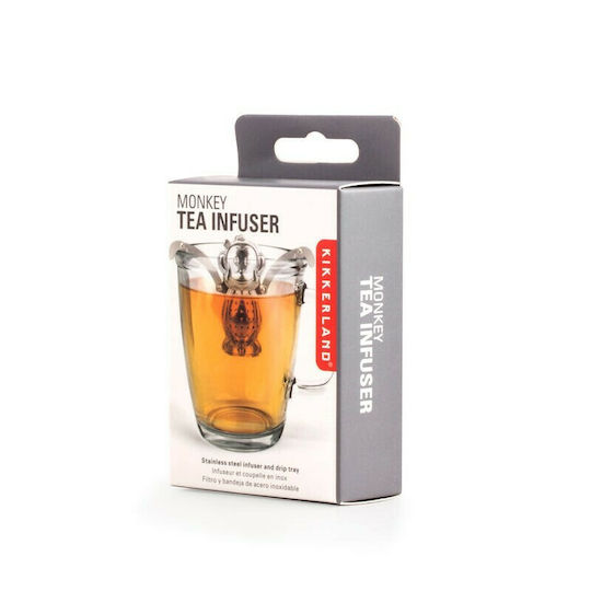 Kikkerland Monkey Tea Filter with Handle Metallic 1pcs CU39