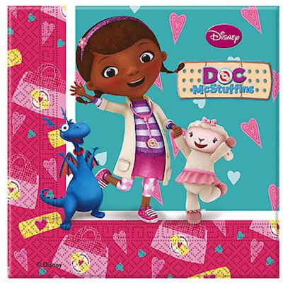 Χαρτοπετσέτες Doc Mcstuffins 33x33 Πολύχρωμες 33x33εκ. 20τμχ