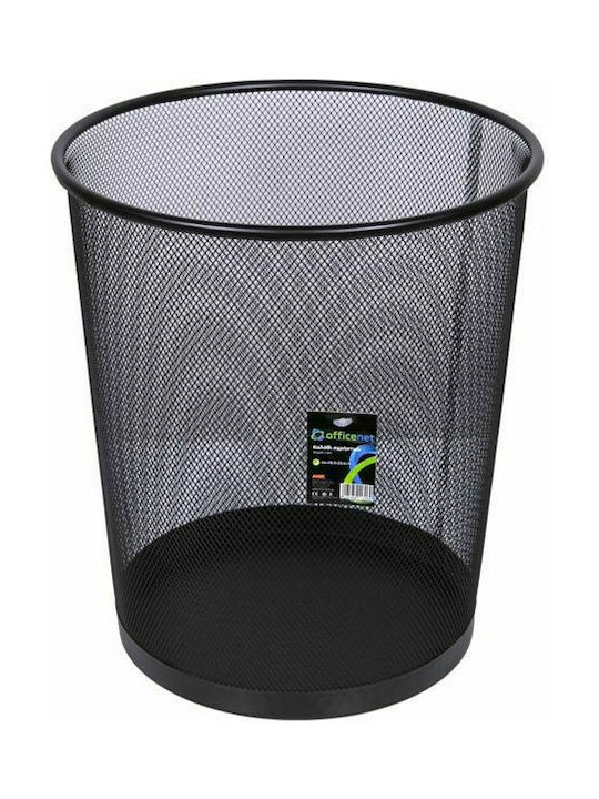 Foska Office Metal Waste Bin Black 29.5x29.5x34.5cm