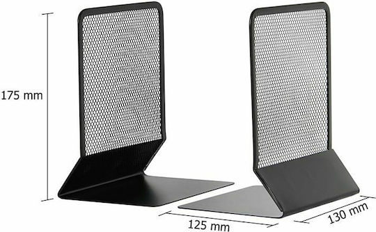 Metal Book End Holder in Black Colour 16x10x16cm 2 Pieces
