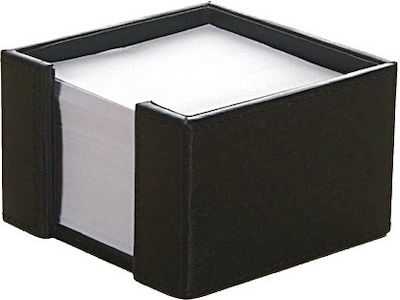 Piele Suport pentru hârtii în culoarea Negru 11.5x8x11.5cm.