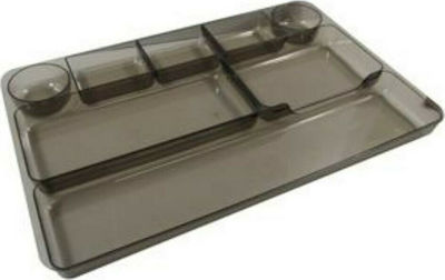 Plastic Desk Organizer US-20079 in Black Color 22.8x2.5x5.5cm.