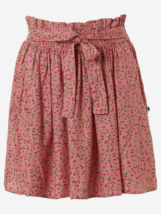 Ψηλόμεση Mini Φούστα Floral Ροζ