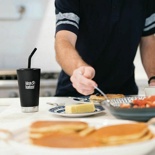 Klean Kanteen Καλαμάκια Μεταλλικά Μαύρα με Βουρτσάκι 2τμχ