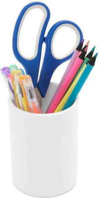 Plastic Pencil Case in White Color 9x9x10.5cm.