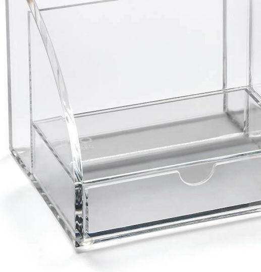 Plastic Desk Organizer in Transparent Color 12x13cm