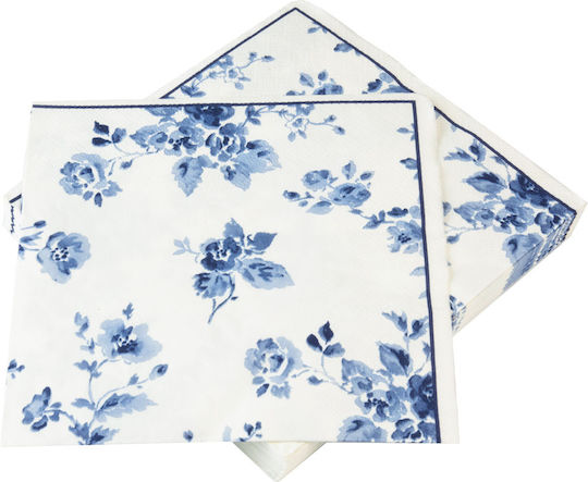 Blueprint China Rose Χαρτοπετσέτες Λευκές 33x33εκ. 20τμχ