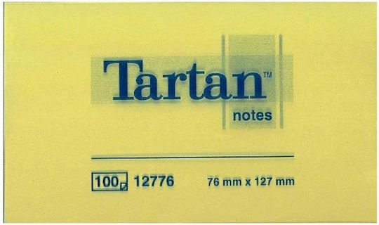 Tartan Autocolante Hârtii de Notițe 100 Foi Galbene 7.6x12.7buc