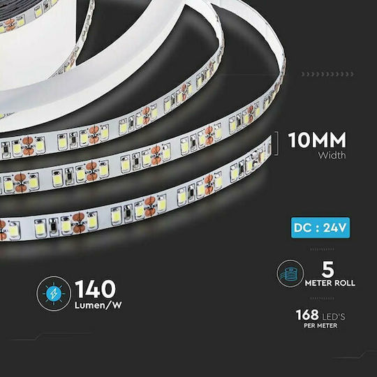 V-TAC Ταινία LED 24V Ψυχρό Λευκό Φως 5m Τύπου SMD2835