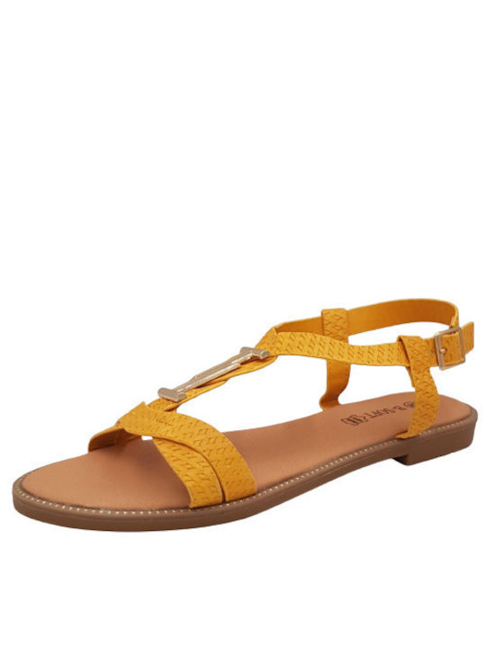 B-Soft Women's Sandals with Ankle Strap Yellow