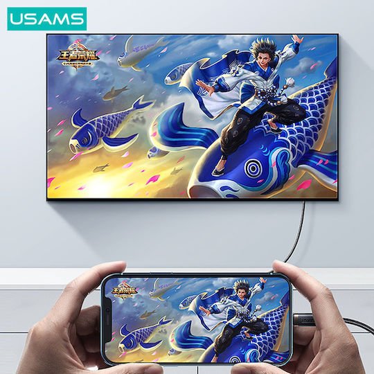 Usams HDMI 1.4 Hochgeschwindigkeits 1080p 120Hz Kabel HDMI-Stecker - Blitzschlag männlich 2m Schwarz
