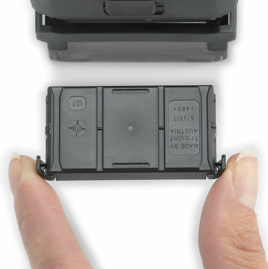 Trodat Printy 4810 Rectangular Self-Inking Date Stamp in English Language and Black Ink