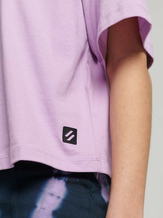 D1 Code Tech Os Boxy Tshirt Γυναικείο Αθλητικό Oversized T-shirt Λιλά