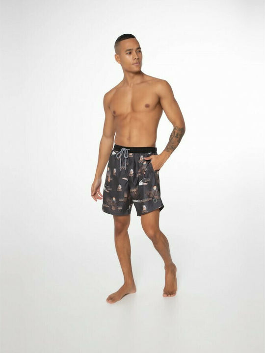 Men's Swimwear Bermuda Deep Grey with Patterns