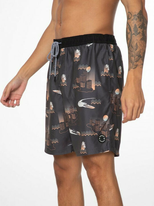 Men's Swimwear Bermuda Deep Grey with Patterns