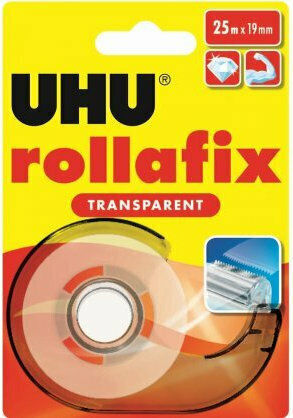 UHU Σελοτέιπ Rollafix Transparent 19mm x 25m Διάφανο