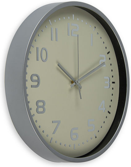 General Trade Wanduhr Kunststoff Silver Ø30cm