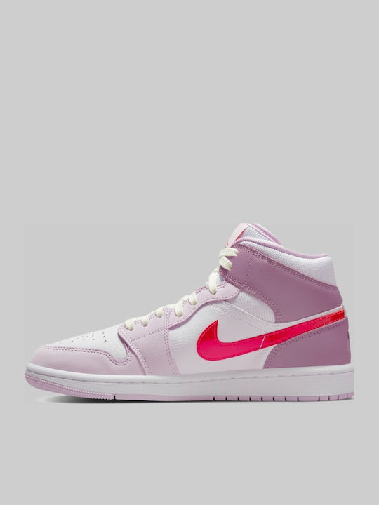 Air  1 Retro Mid Дамски Маратонки White / Pink / Crimson