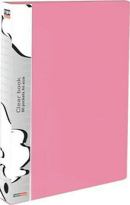 Typotrust Clipboard Flexible with 100 plastic sleeves Slides for Paper A4 Pink 1pcs