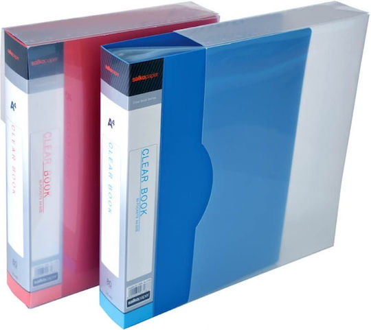 Salko Paper Clipboard Flexible with 60 plastic sleeves Slides for Paper A4 (Μiscellaneous colours) 1pcs
