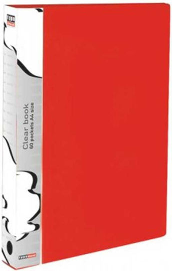 Typotrust Clipboard Flexible with 80 plastic sleeves Slides for Paper A4 Red 1pcs