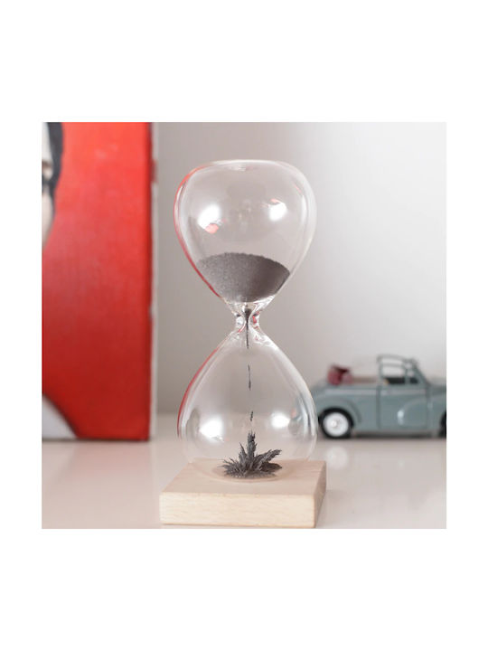 Kikkerland Decorative Office Hourglass Made of Glass 16.5x7x7cm in Black Colour (Miscellaneous Designs)