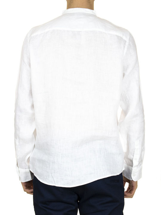 Celio Bamaoflax Men's Shirt Long Sleeve Linen White