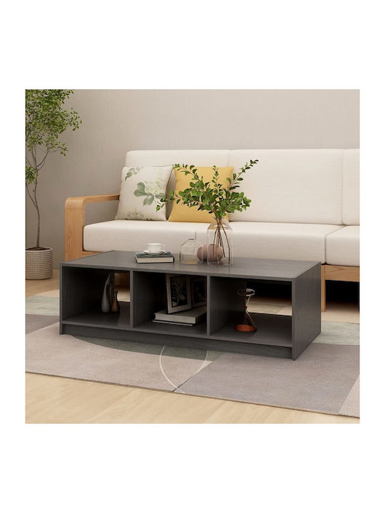 Rectangular Coffee Table from Solid Wood Grey L110xW50xH34cm.