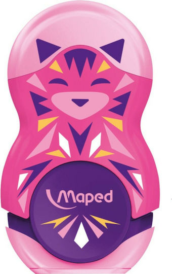 Maped Loopy Mini Cute Πλαστική Ξύστρα με Γόμα (Διάφορα Χρώματα) 1τμχ