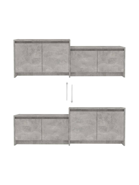 TV-Möbel Hölzernes Grey L146.5xB35xH50cm