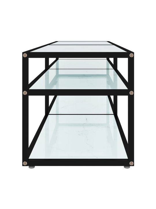 TV-Ständer aus Metall & Glas Schwarz M160xT40xH40,5cm