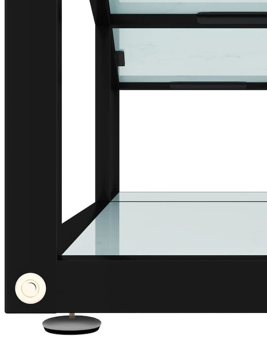 TV-Ständer aus Metall & Glas Schwarz M160xT40xH40,5cm