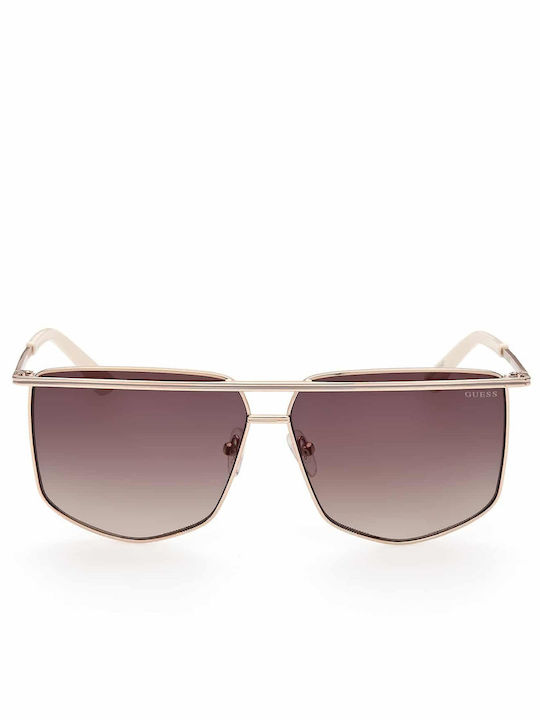 Guess Sunglasses with Gold Metal Frame and Brown Gradient Lens GU7851 32F