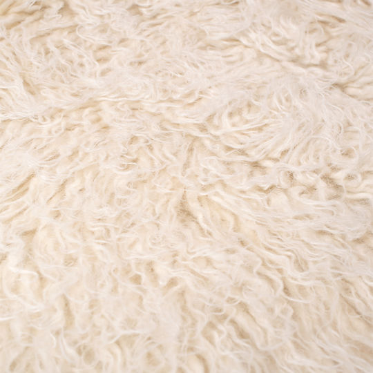 Βιοκαρπέτ Flokati Χαλί Ορθογώνιο Shaggy Μάλλινο Natural White 1000gsm 60x90cm