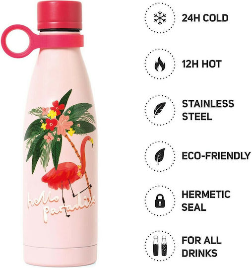 Legami Milano Hot&Cold Recycelbare Thermosflasche Rostfreier Stahl BPA-frei 500ml Flamingo