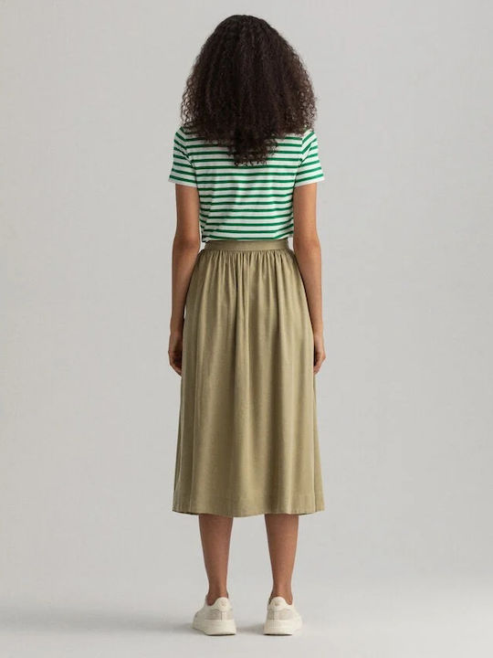 High-waisted Midi Skirt Khaki