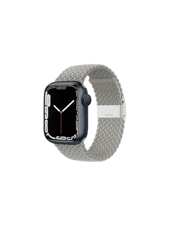 Crong Wave Λουράκι Υφασμάτινο Light Grey (Apple Watch 42/44/45mm)