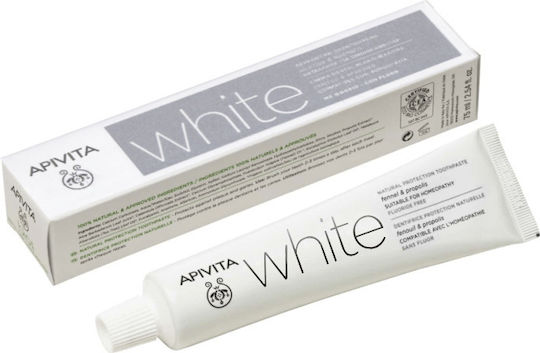 Apivita White Mastic & Propolis Pastă de dinți pentru Albire , Placă și Carii dentare 75ml