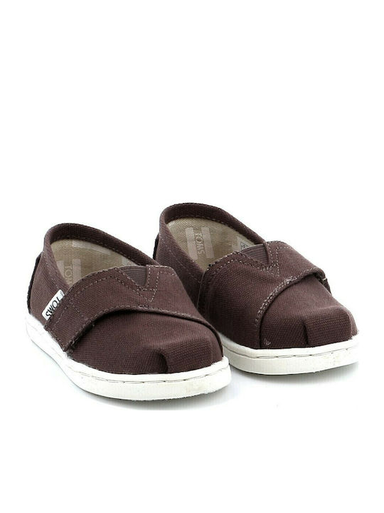 Kids Espradrilles with Hoop & Loop Closure Gray Classic Canvas